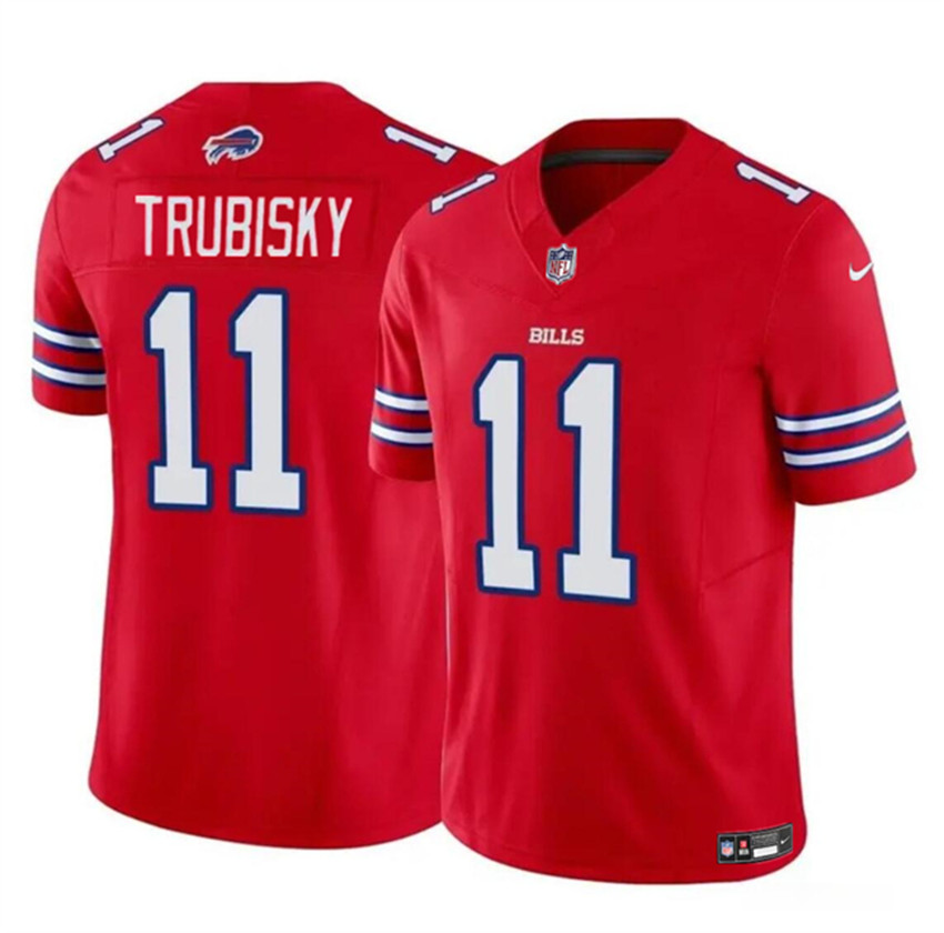 Men's Red Buffalo Bills #11 Mitch Trubisky 2023 F.U.S.E. Vapor Untouchable Limited Stitched Jersey